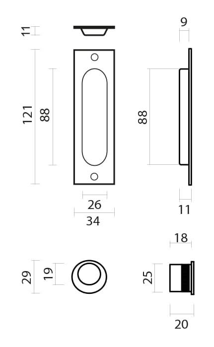 HDD Pro Schuifdeurkom Inkapschelp Fra Ovaal Carre Wit