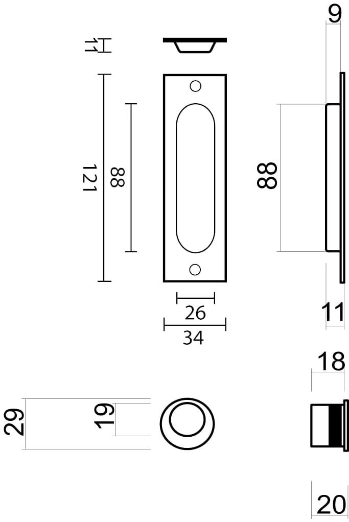 HDD Pro Schuifdeurkom Inkapschelp Fra Ovaal Carre Zwart