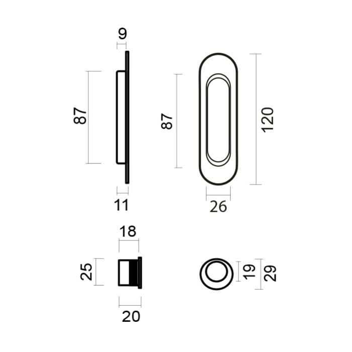 HDD Pro Schuifdeurkom Inkapschelp Fra Ovaal Nikkel