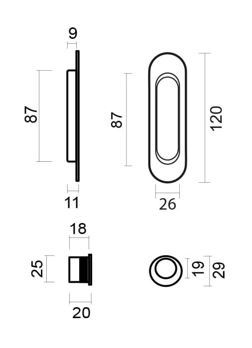 HDD Pro Schuifdeurkom Inkapschelp Fra Ovaal Inox Look