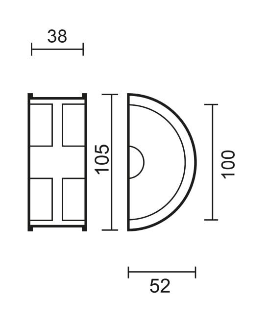 HDD Pro Schuifdeurkom Inkapschelp Hdd Halve Maan Massief 38mm Inox Plus