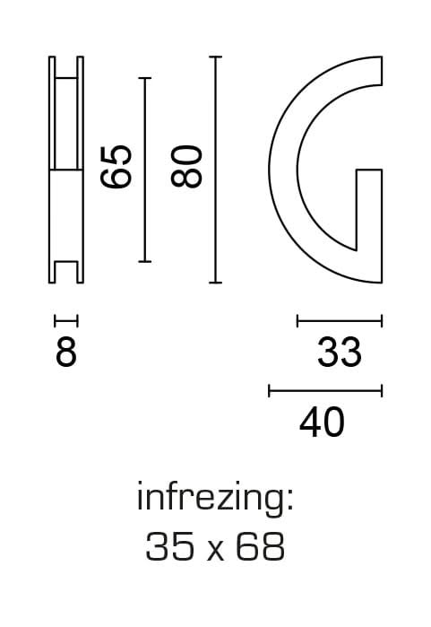 HDD Pro Schuifdeurkom Inkapschelp Hdd Halve Maan Glas Inox Plus .8mm