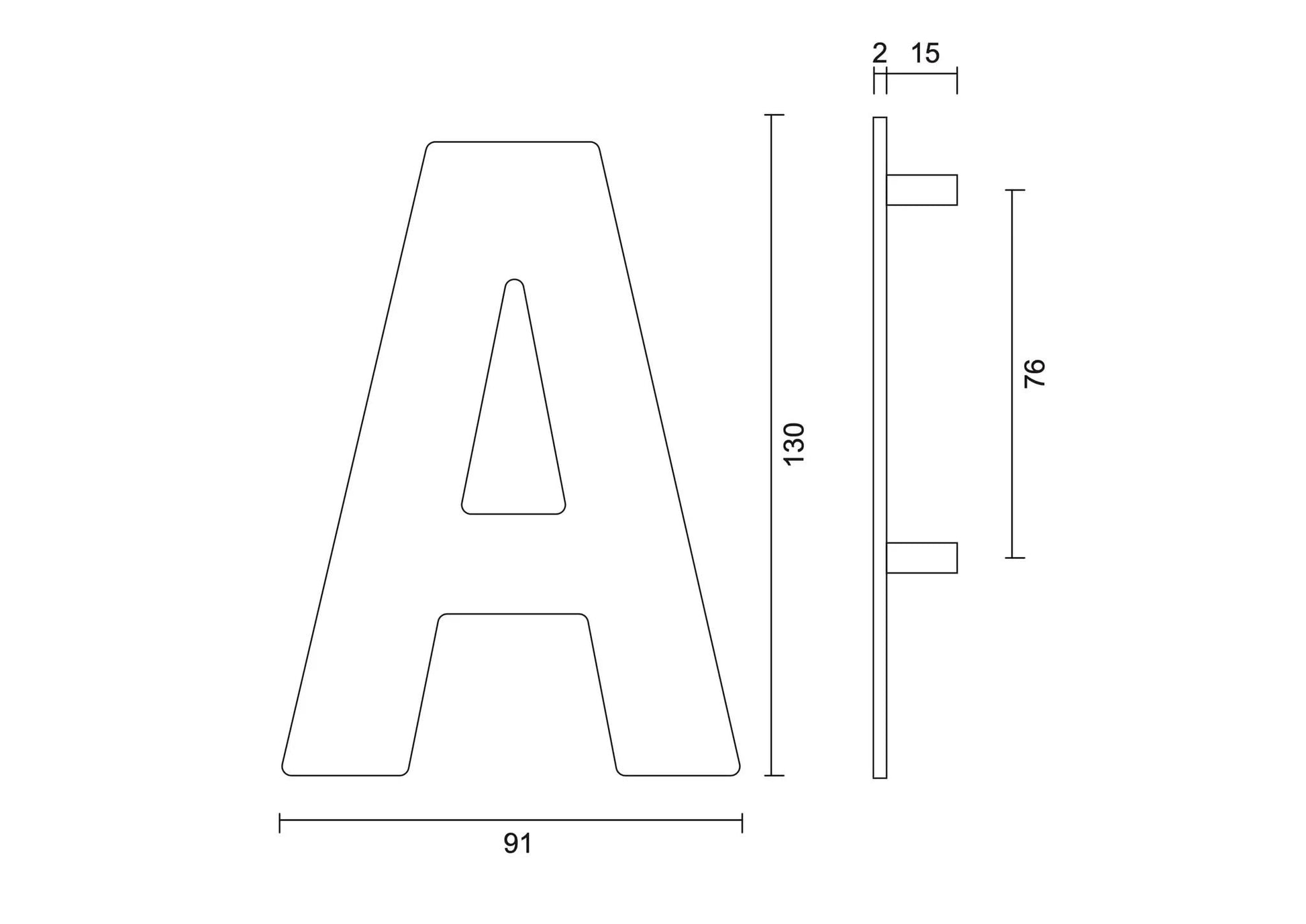 HDD Pro Huisletter Plat A Zwart Structuur UV