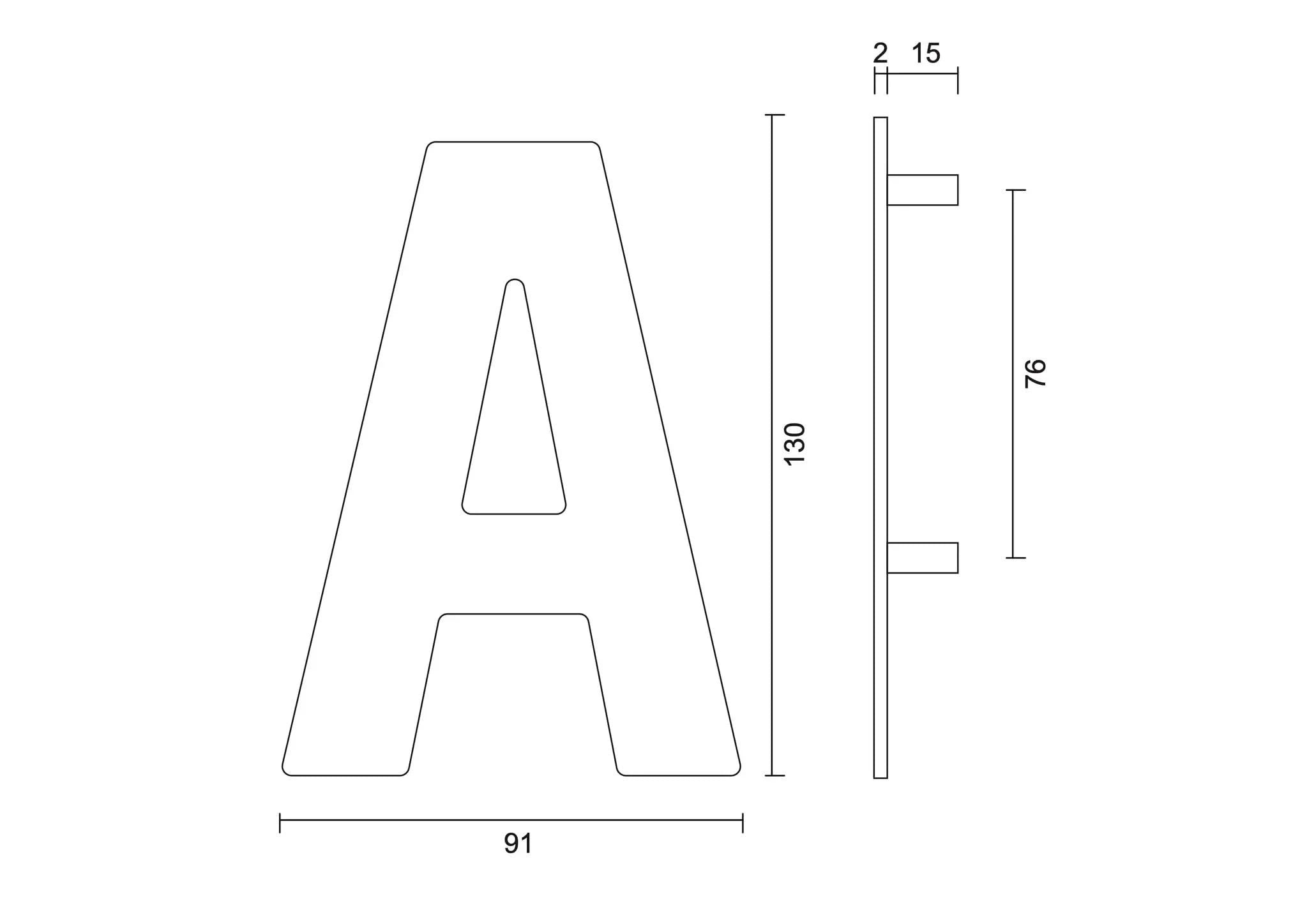 HDD Pro Huisletter Plat A Zwart Structuur UV