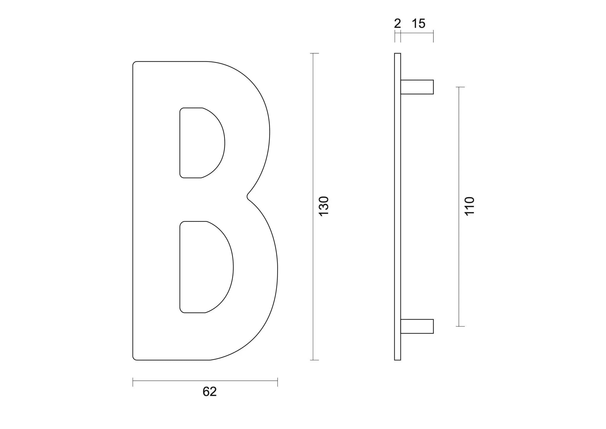 HDD Pro Huisletter Plat B Zwart Structuur UV