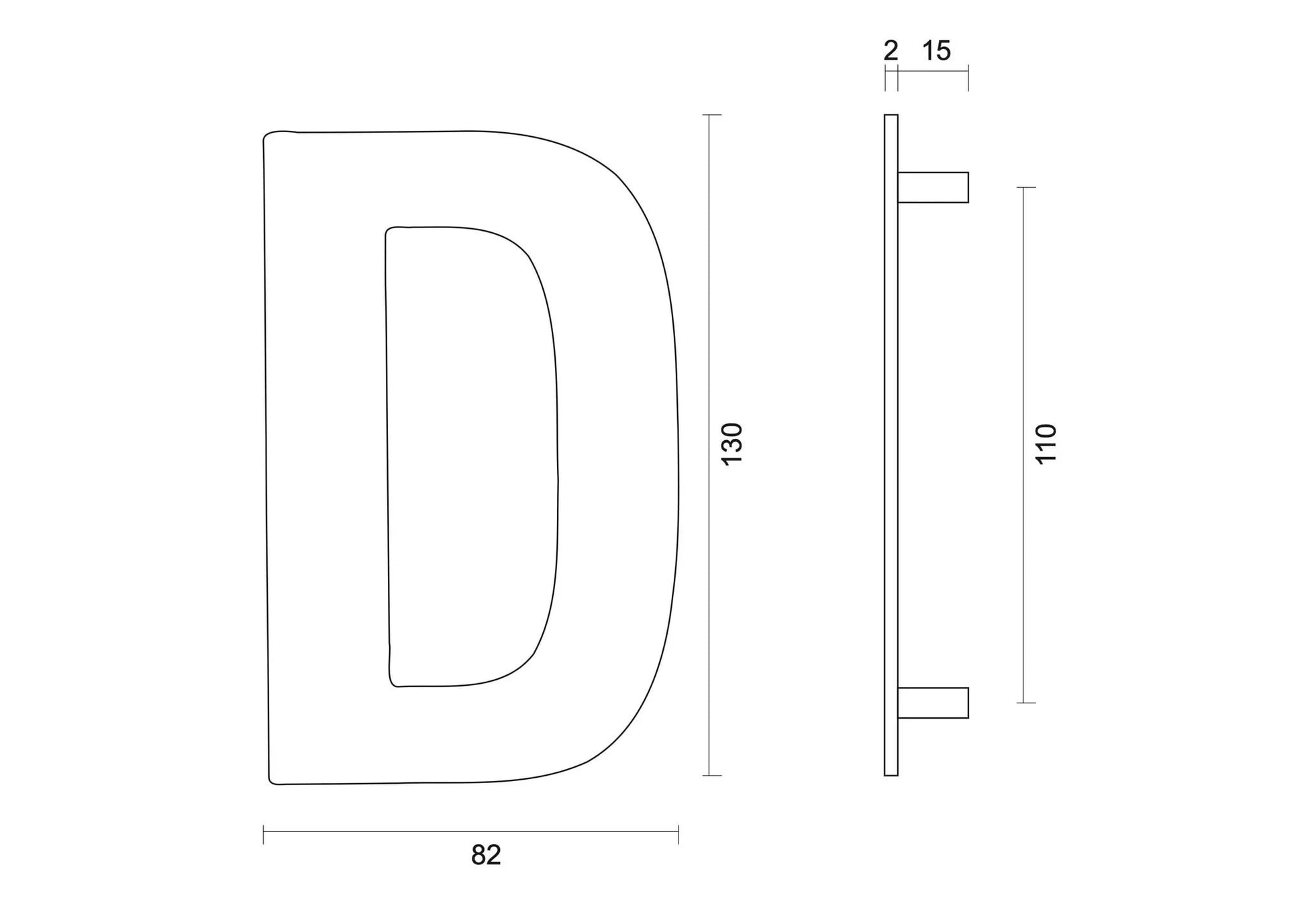 HDD Pro Huisletter Plat D Zwart Structuur UV
