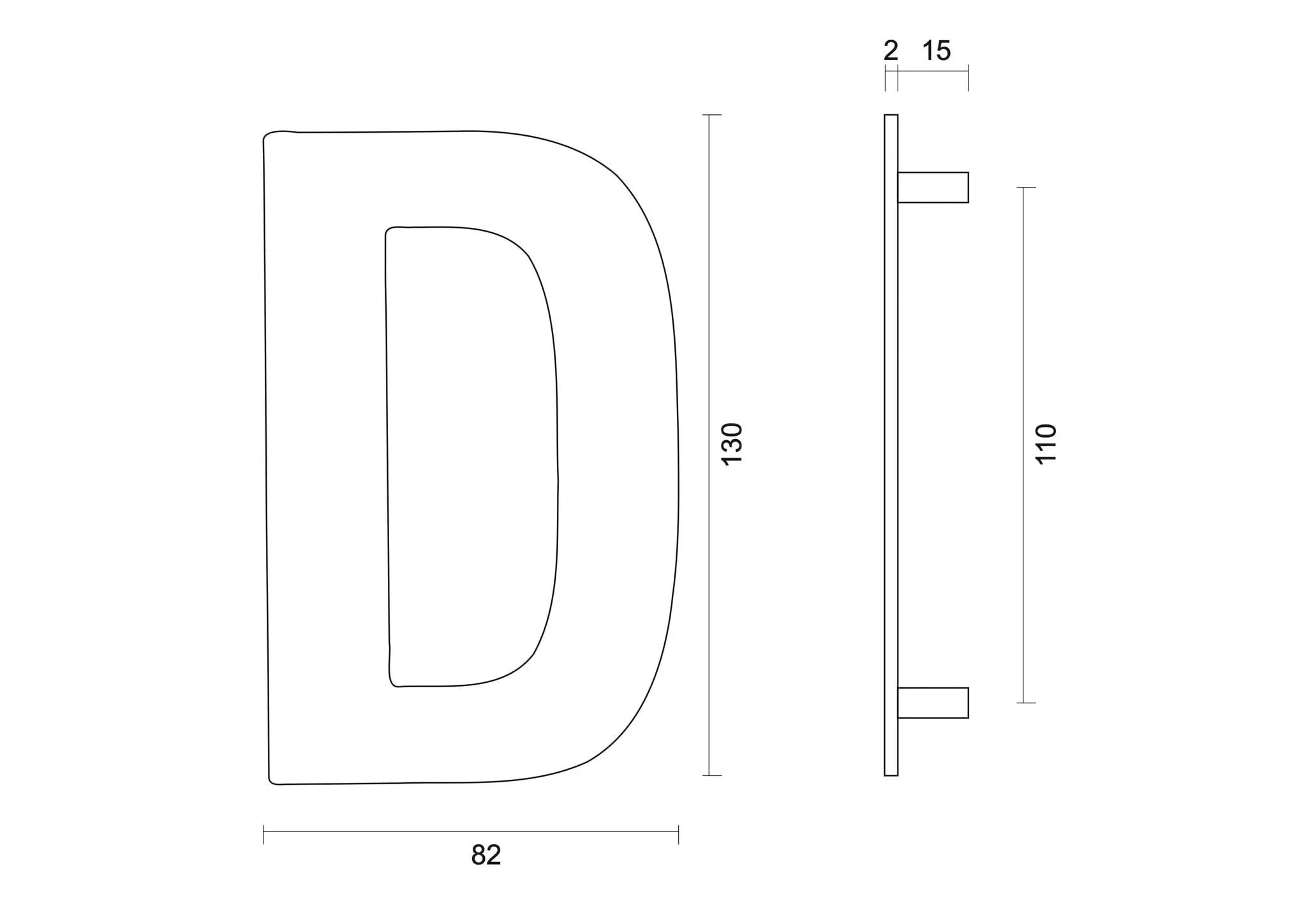 HDD Pro Huisletter Plat D Zwart Structuur UV