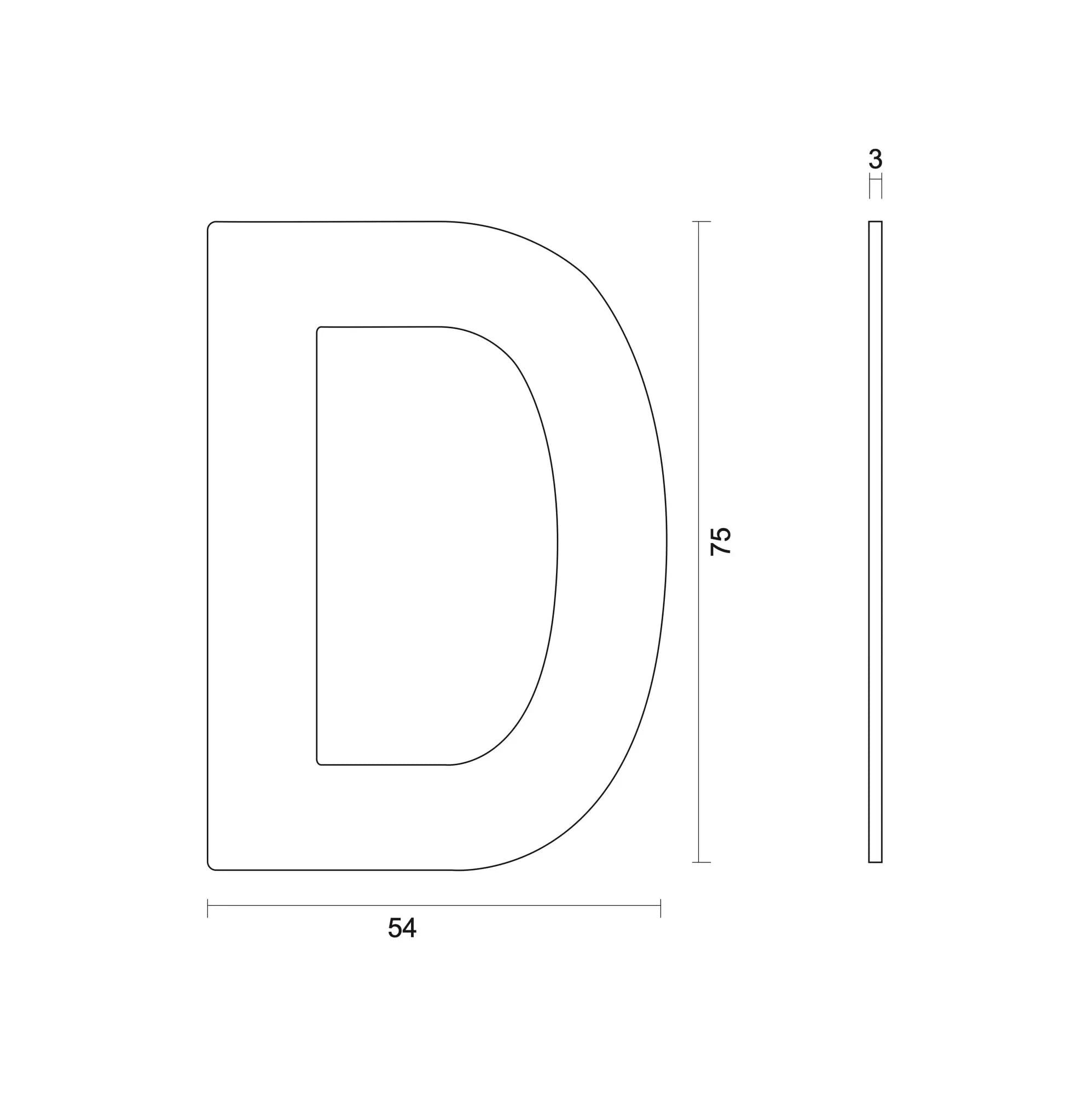 HDD Pro Huisletter Plat Klein Zelfklevend D Inox Plus