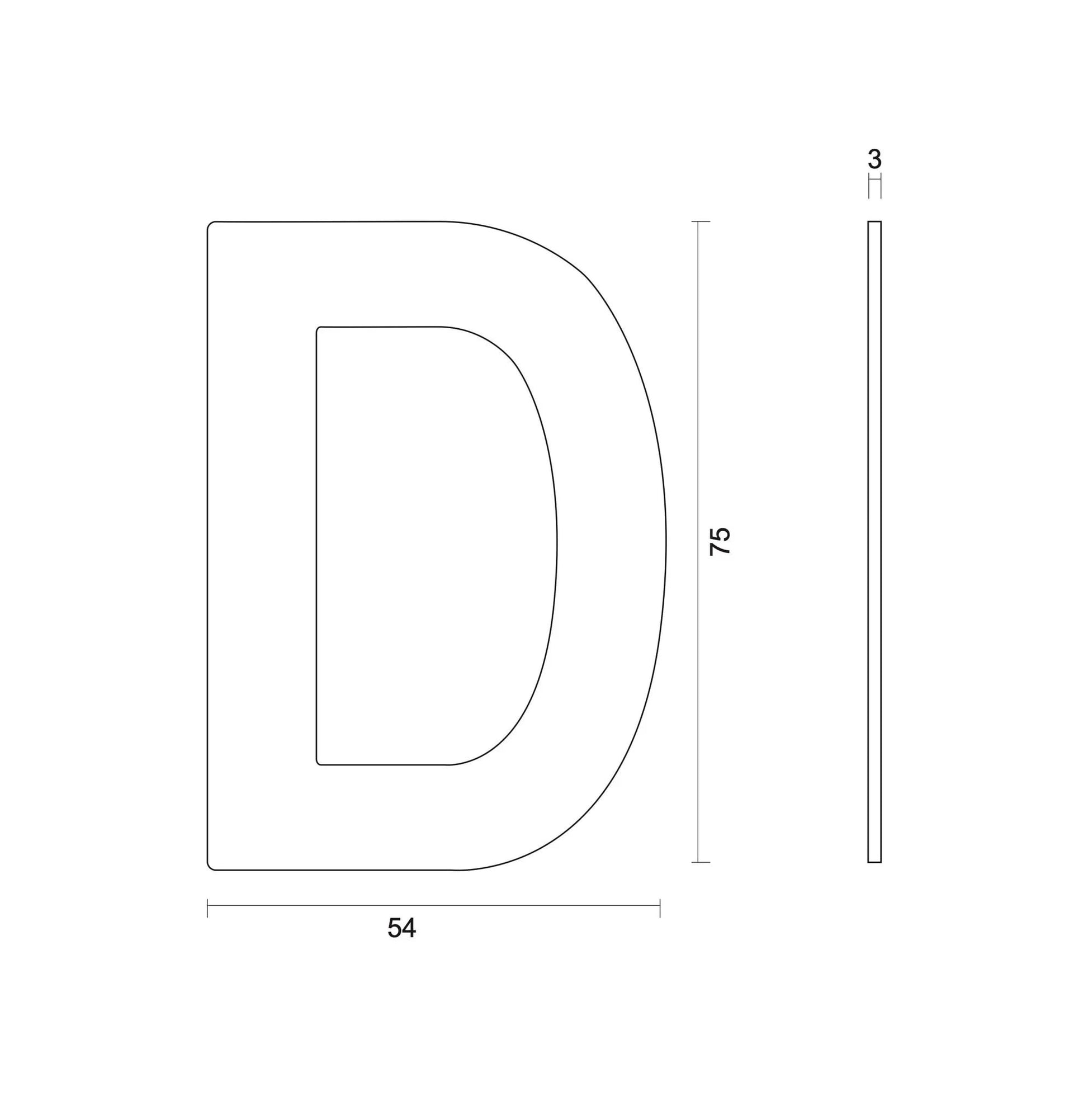 HDD Pro Huisletter Plat Klein Zelfklevend D Zwart Structuur UV