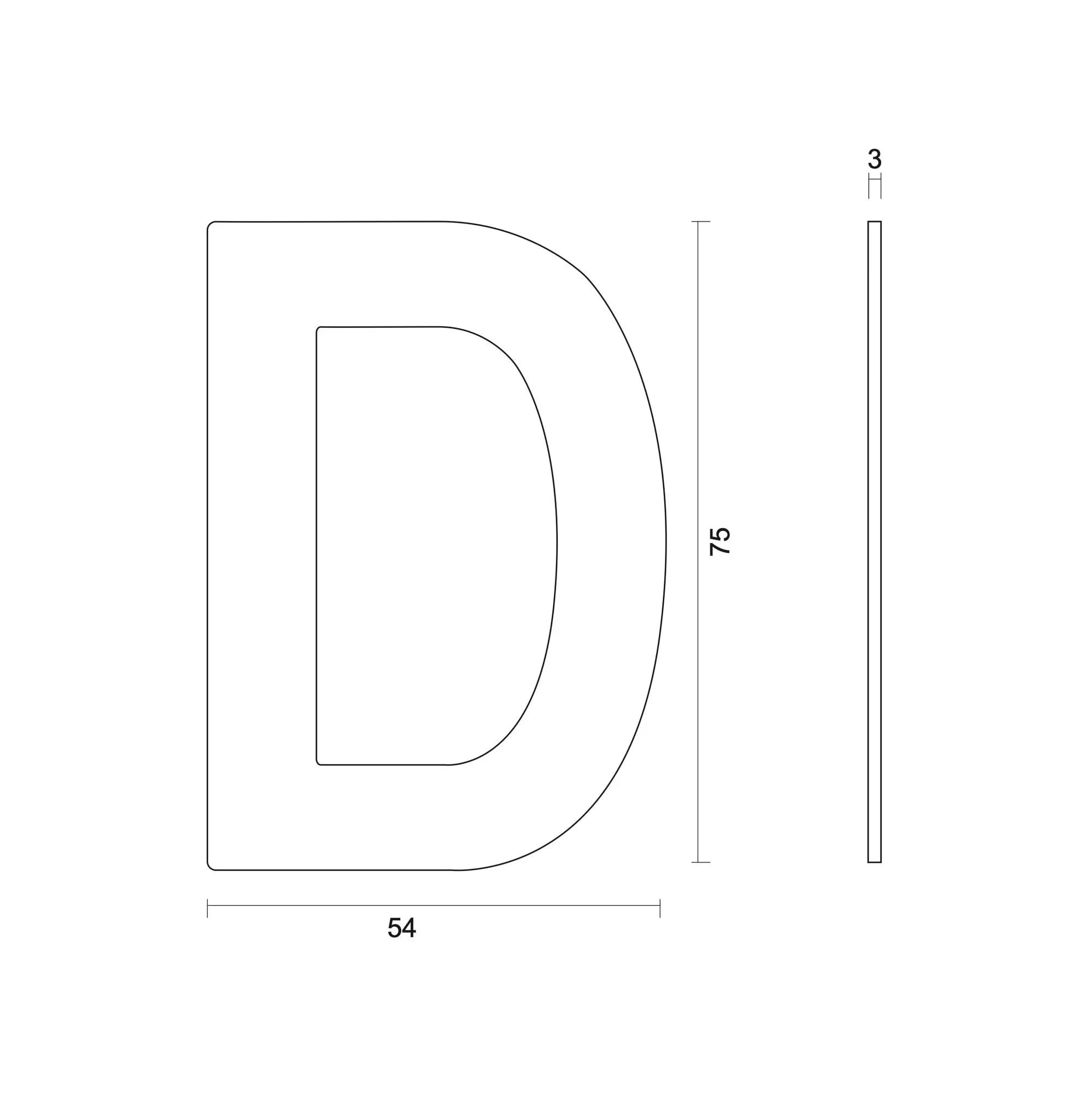HDD Pro Huisletter Plat Klein Zelfklevend D Zwart Structuur UV