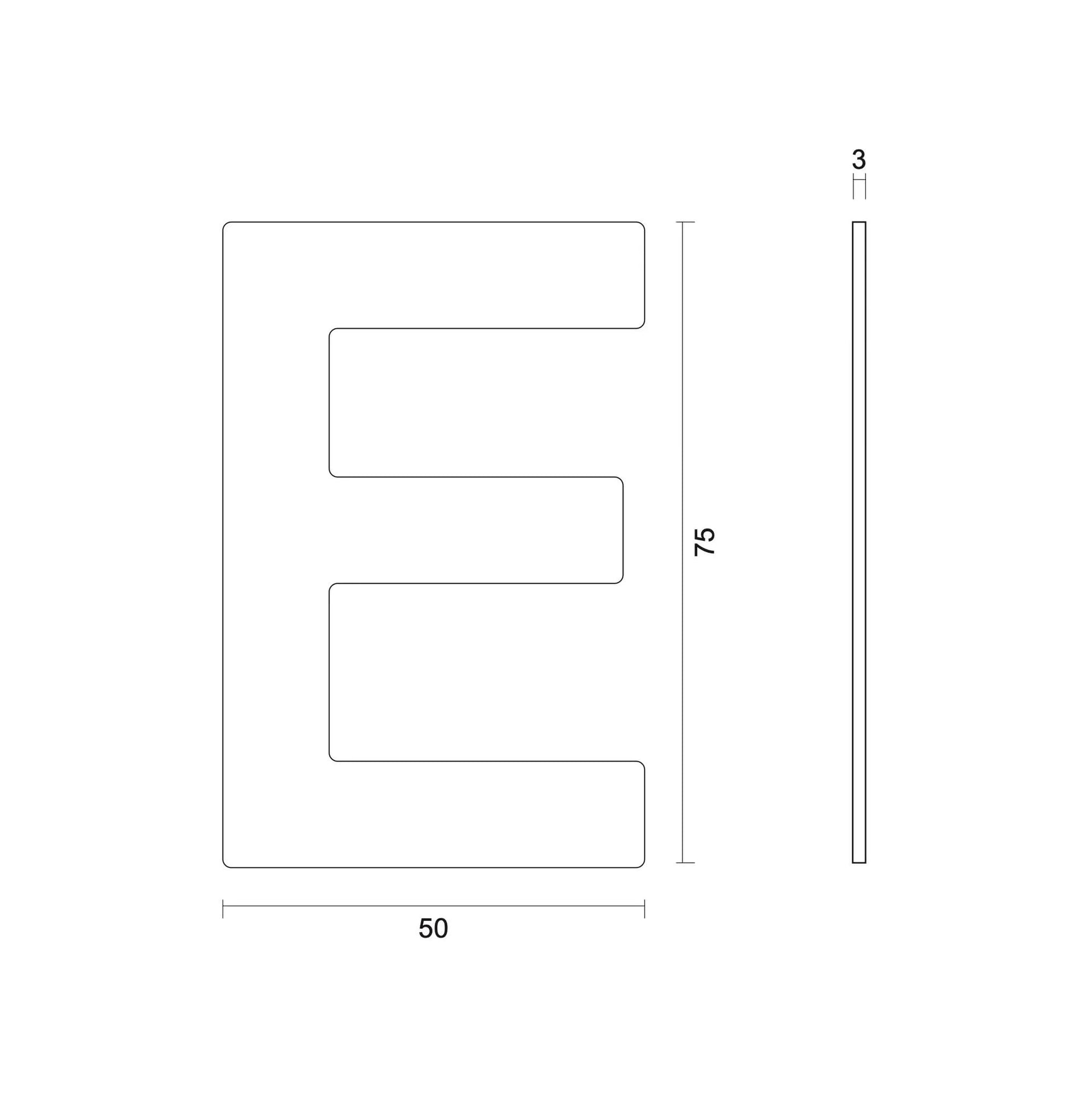 HDD Pro Huisletter Plat Klein Zelfklevend E Inox Plus