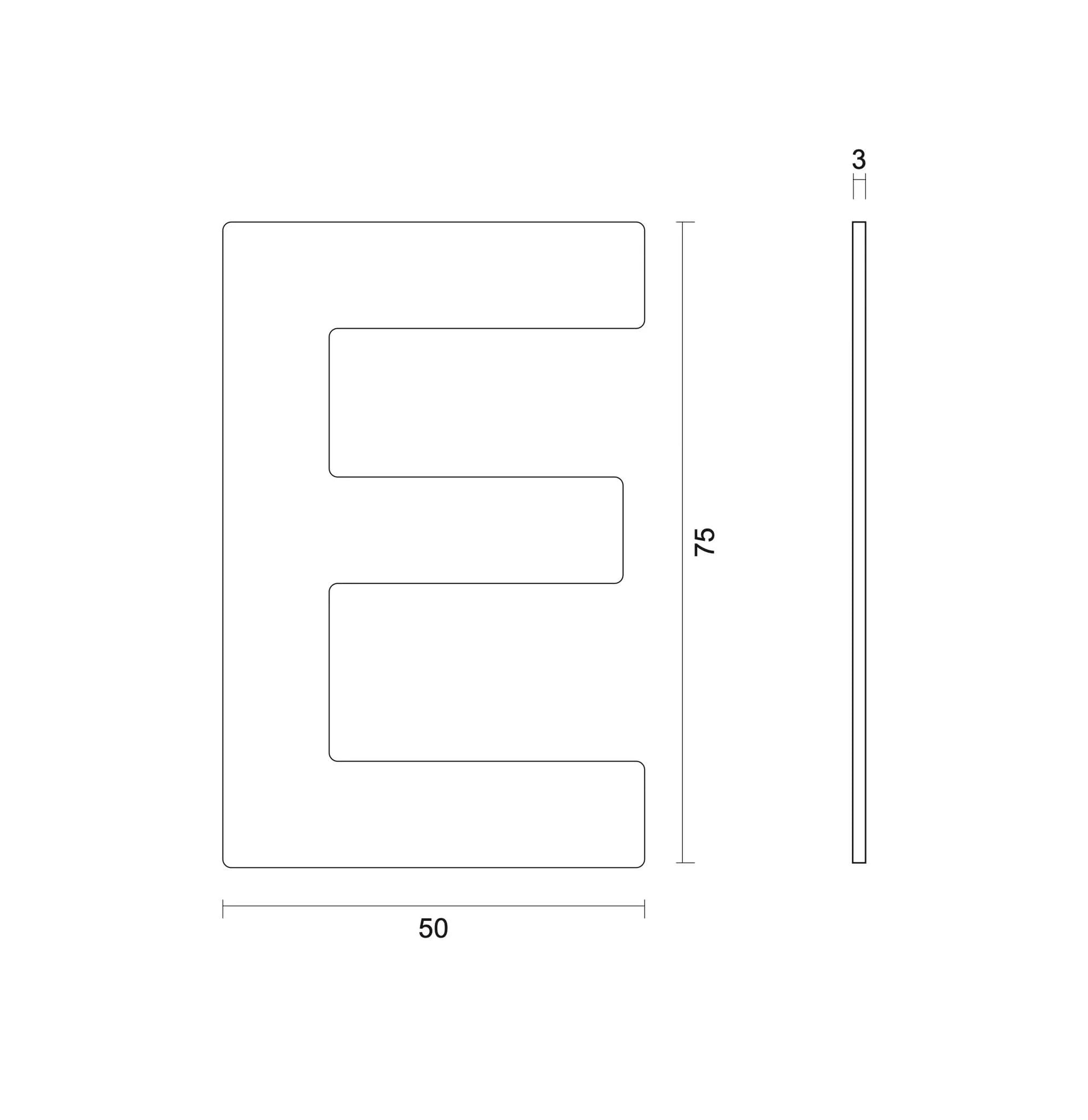 HDD Pro Huisletter Plat Klein Zelfklevend E Inox Plus