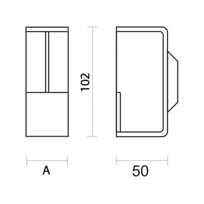 HDD Pro Schuifdeurkom Inkapschelp Hdd Carre Massief Afgerond 40mm Zwart