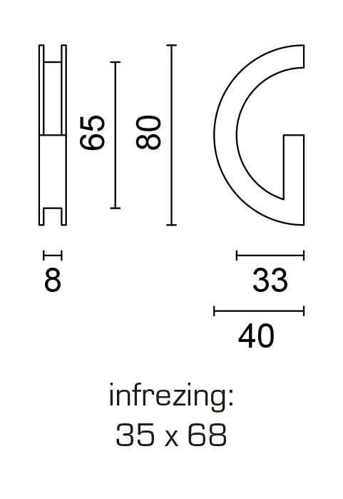 HDD Pro Schuifdeurkom Inkapschelp Hdd Halve Maan Glas Zwart .8mm