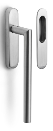 Formani | LB230 | BASICS | Massief | Hefschuifdeurbeslag kruk/kom | Mat RVS