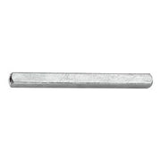 Intersteel krukstift 7x7 mm zilverkleurig metaal, beide zijden hol, vooraanzicht