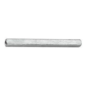 Intersteel krukstift 7x7 mm zilverkleurig metaal, beide zijden hol, vooraanzicht