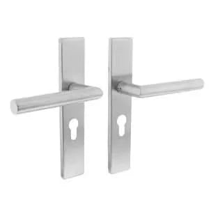 Intersteel Deurkruk Hoek 90° op rechthoekig schild rvs geborsteld - Deurbeslag-expert