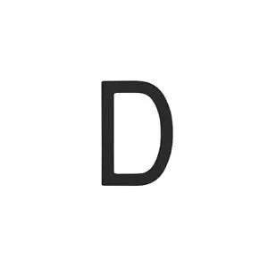 Intersteel | Huisletter D | 100mm | RVS/Mat Zwart