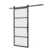 Intersteel DIY-schuifdeur Cubo zwart incl. matglas 980x2150x28mm + zwart ophangsysteem Basic