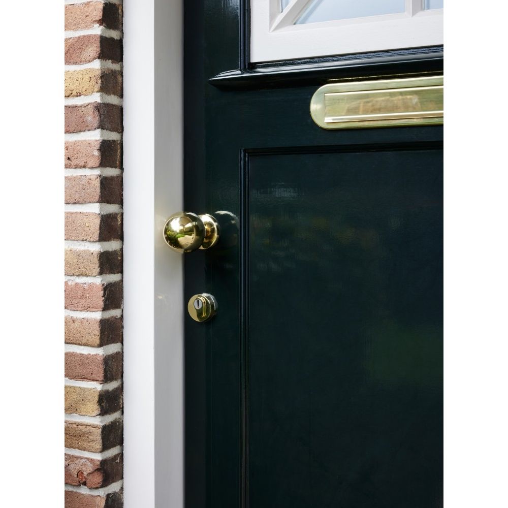 Intersteel Brievenbus met Klep/regenrand PVD Messingkleur Ovaal 340x80mm