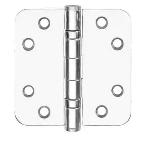 kogelscharnier 89 x 89mm met ronde hoek rvs gepolijst