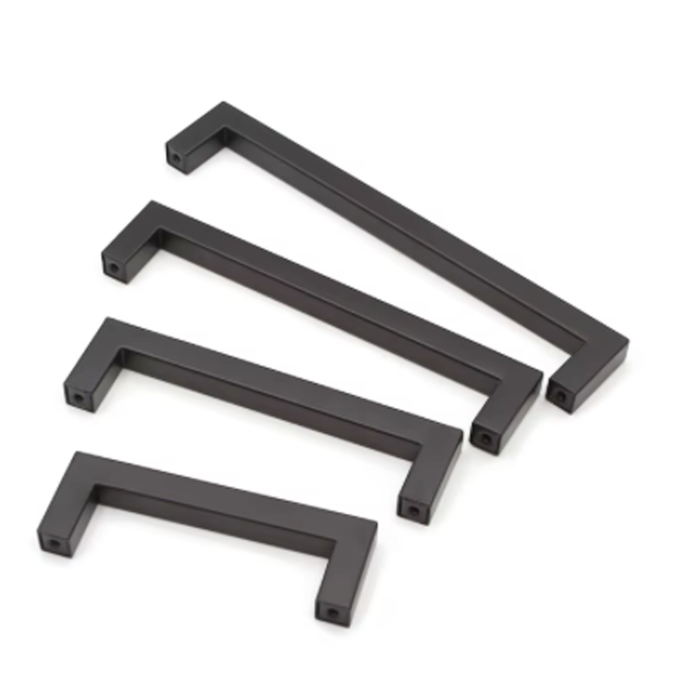 Moderne Zwarte Kast Handvat Vierkante Meubelen Hardware Roestvrij Staal Eenvoudige Keuken Deurknoppen Kast Garderobekast Lade Trekt