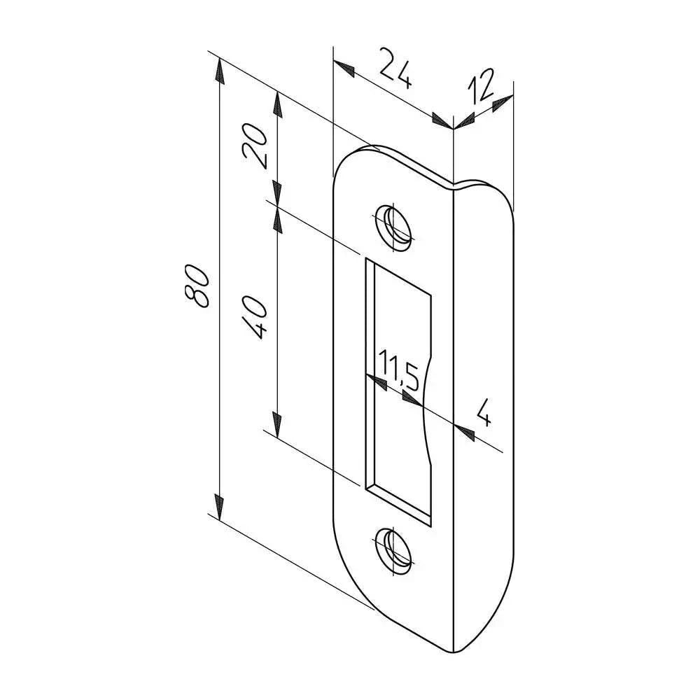 Nemef Sluitplaat Kastslot hp1256/12 - Deurbeslag-expert