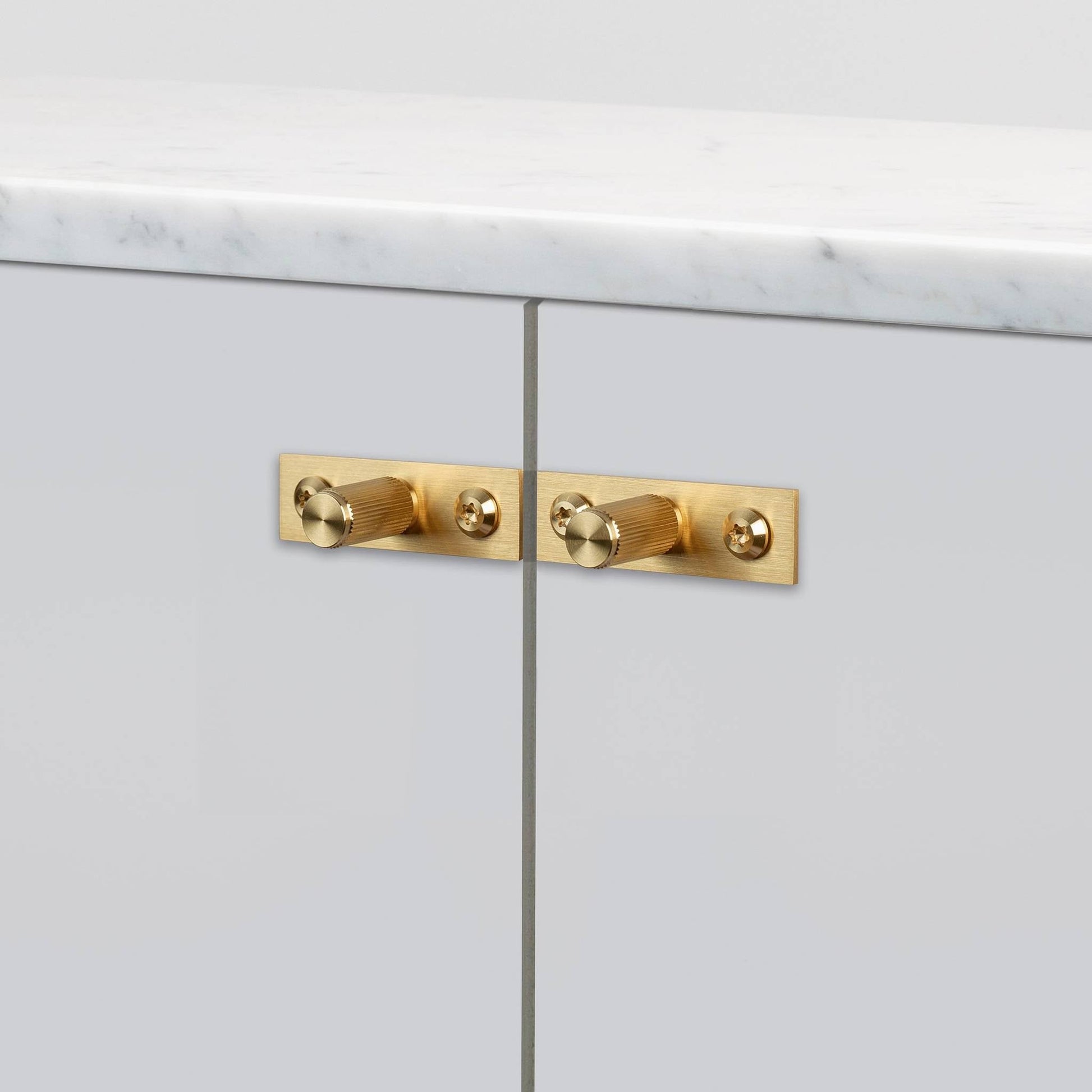 buster + punch linear | meubelknop op rozet | goud