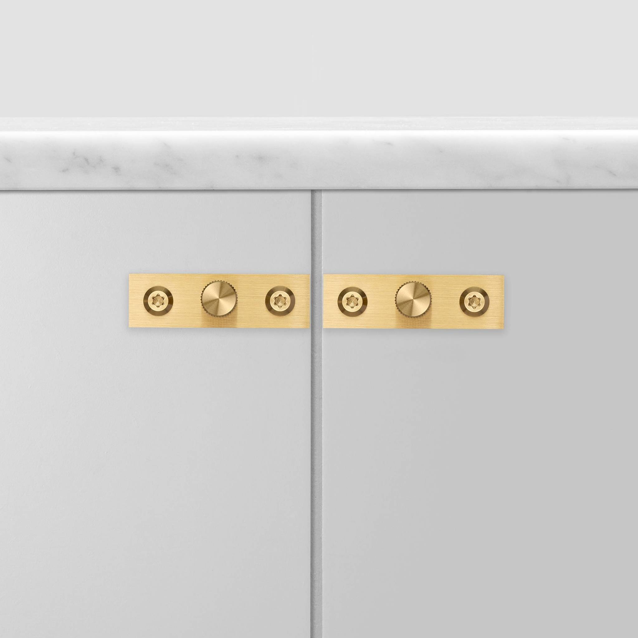 buster + punch linear | meubelknop op rozet | goud
