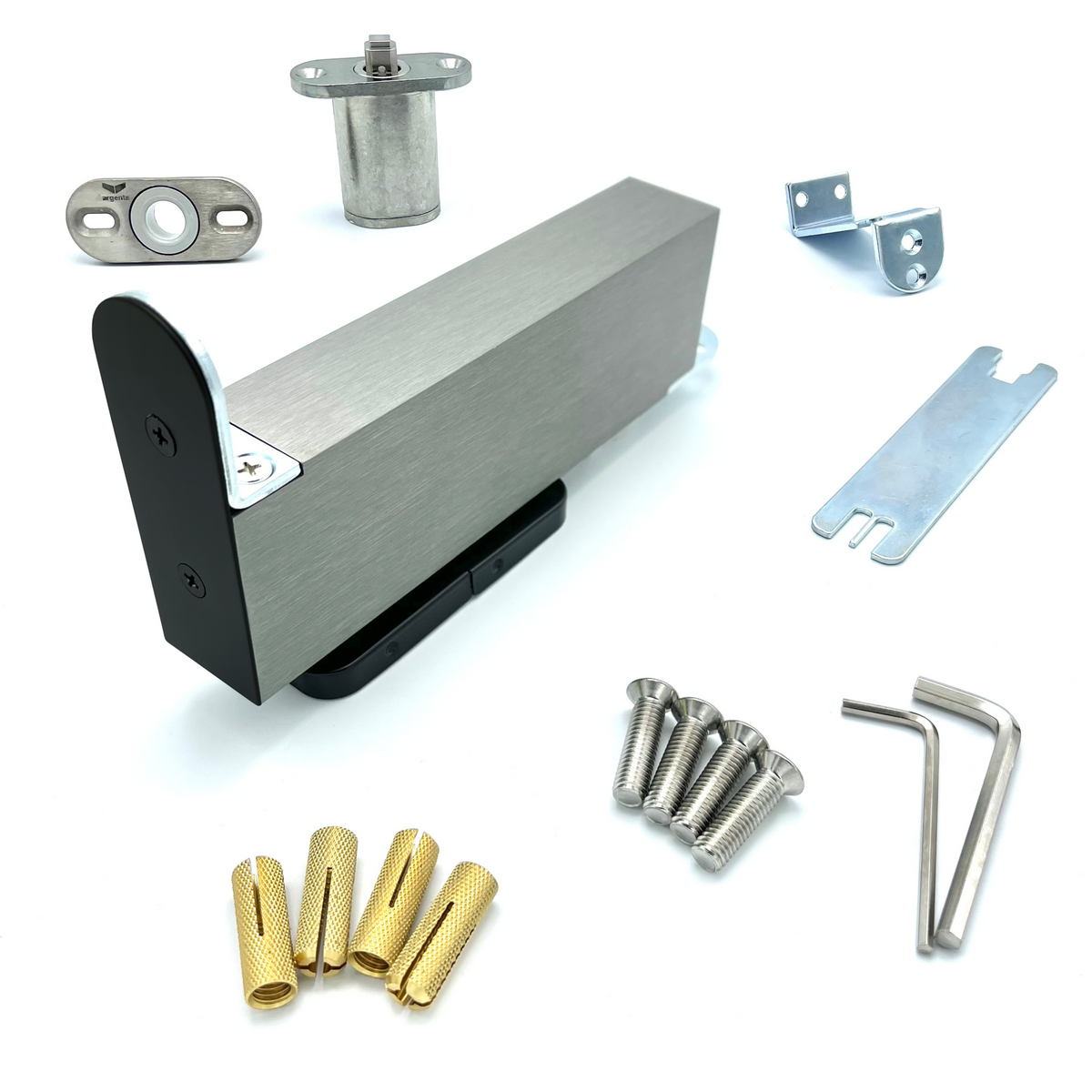 Argenta Pivotica Pro 100 taatsdeurscharnier zwart RAL 9005 vooraanzicht