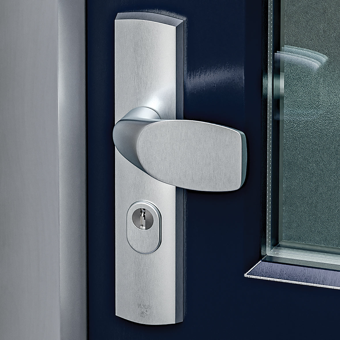 AXA | Veiligheidsbeslag Premium kruk Wing+Arrow PC92 anti-kerntrek | Aluminium naturel