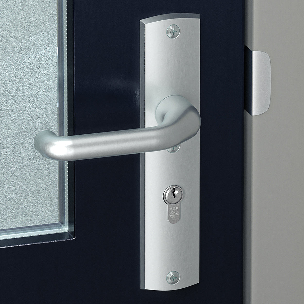 AXA | Veiligheidsbeslag Premium kruk Wing+Flow PC72 anti-kerntrek | Aluminium naturel B