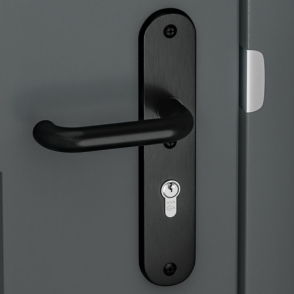 AXA | Veiligheidsbeslag Oval Plus Wing-knop+kruk U PC55 anti-kerntrek | Zwart