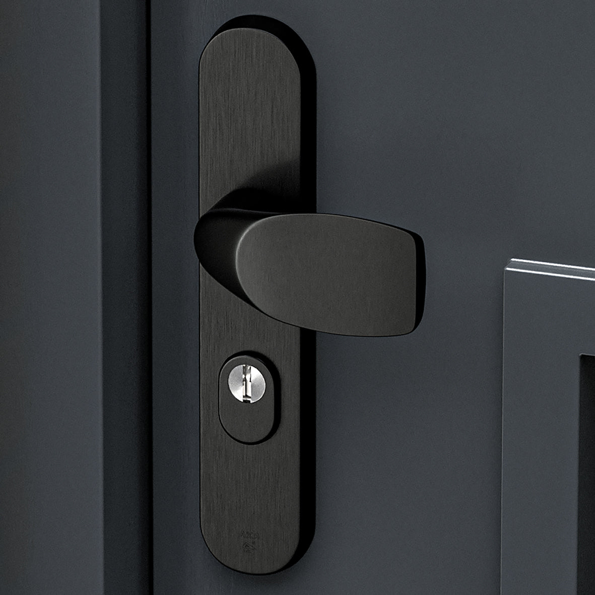 AXA | Veiligheidsbeslag Oval Plus Wing-knop+kruk U PC55 anti-kerntrek | Zwart