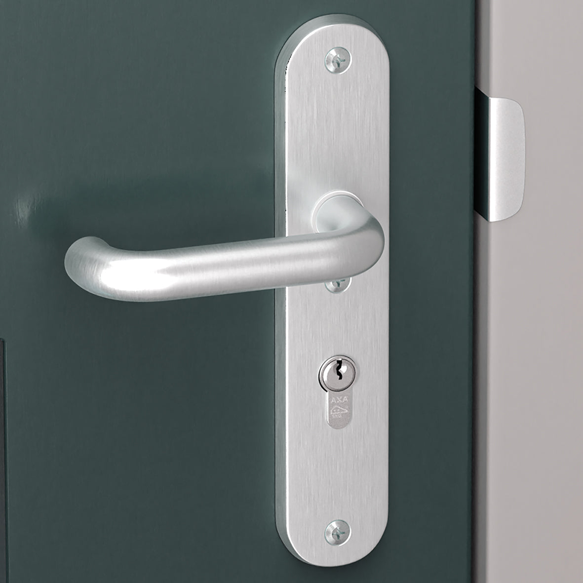 AXA | Veiligheidsbeslag Oval Plus Wing-knop+kruk U PC92 anti-kerntrek | Aluminium naturel F1