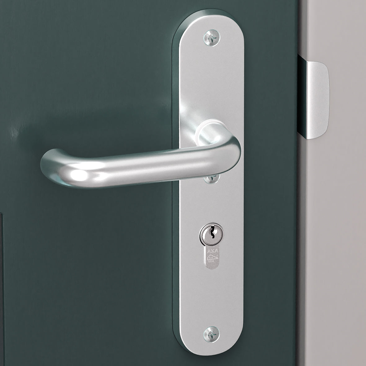 AXA | Veiligheidsbeslag Oval Plus Wing-knop+kruk U PC92 anti-kerntrek | Aluminium naturel F1