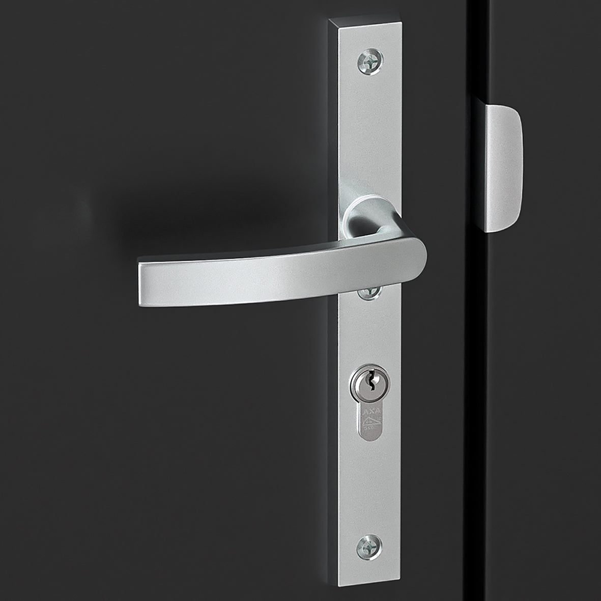 AXA | Veiligheidsbeslag Edge Plus smal Wing-knop+kruk Blok PC92 anti-kerntrek | Aluminium naturel