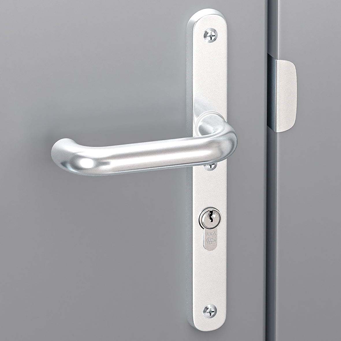 AXA | Veiligheidsbeslag Oval Plus smal kruk Wing+U PC72 anti-kerntrek | Aluminium naturel