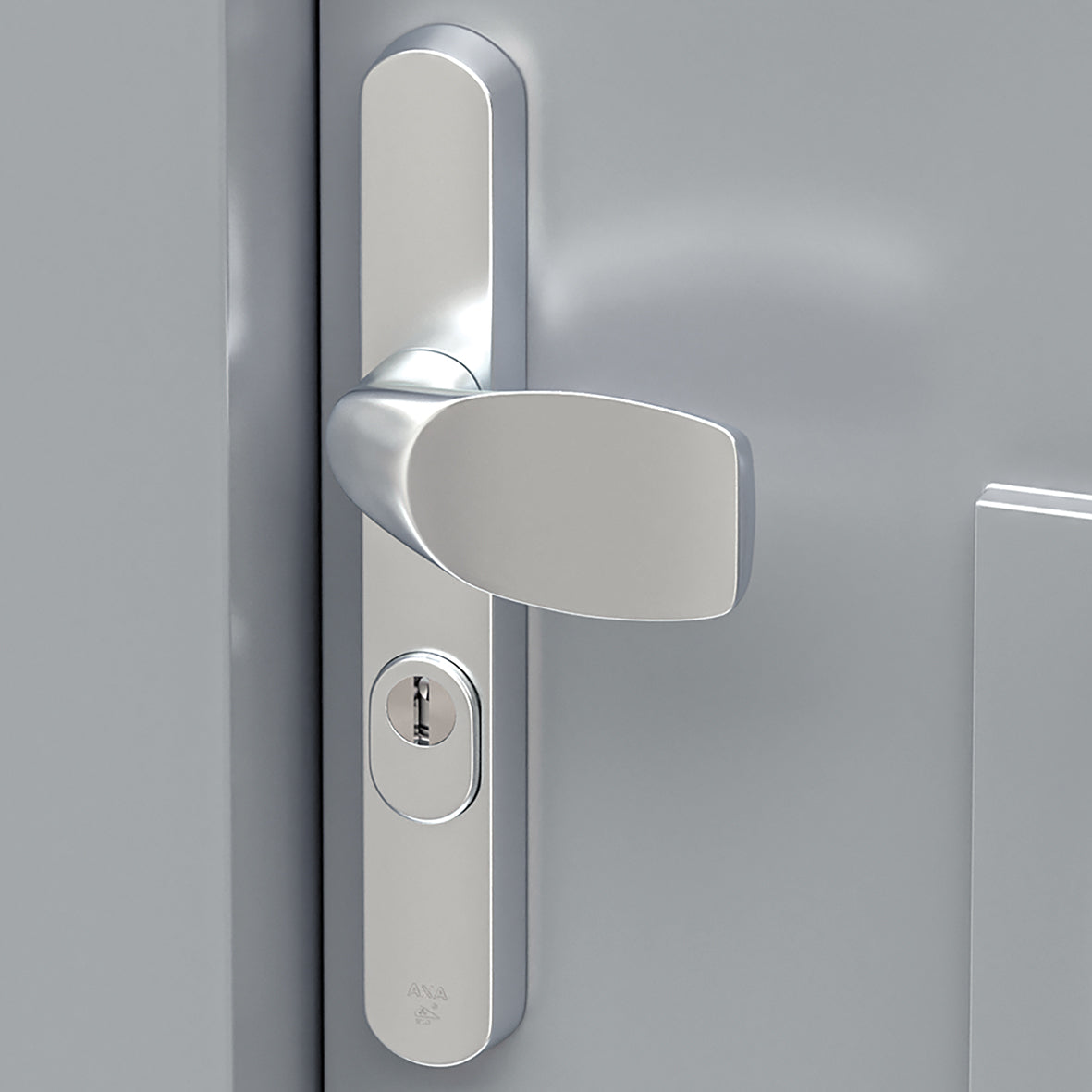 AXA | Veiligheidsbeslag Oval Plus smal kruk Wing+U PC72 anti-kerntrek | Aluminium naturel