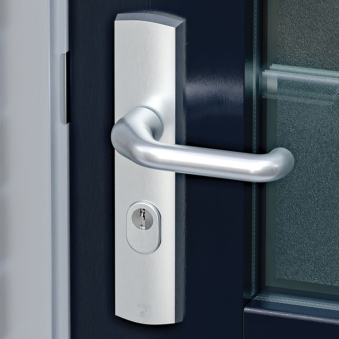 AXA | Veiligheidsbeslag Premium kruk Flow PC55 anti-kerntrek | Aluminium naturel
