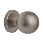 Hardbrass voordeurknop Kogel roestvaststaal vooraanzicht