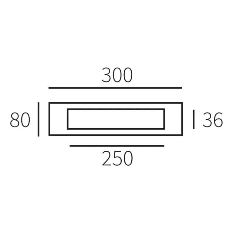 Hardbrass Shuffle Briefplaat Binnendraaiend Zwart 300x80mm