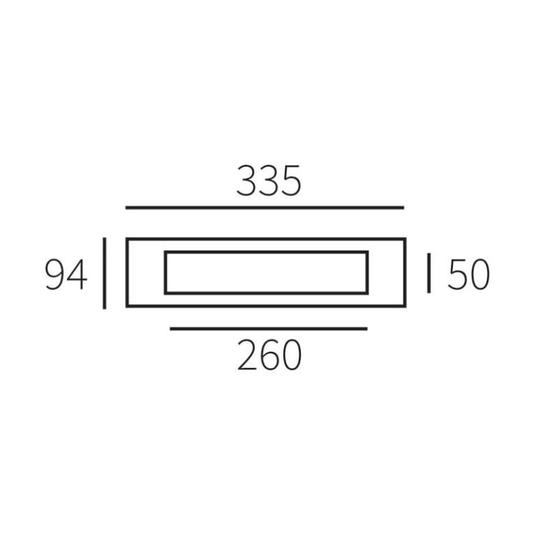 Hardbrass Serafini Briefplaat Rechthoek Roestvaststaal 335x94mm