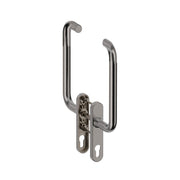Hardbrass hefschuifdeurgreep Stockholm dubbel PC69 inox – vooraanzicht