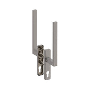 Hardbrass hefschuifdeurgreep Phoenix dubbel PC69 inox vooraanzicht