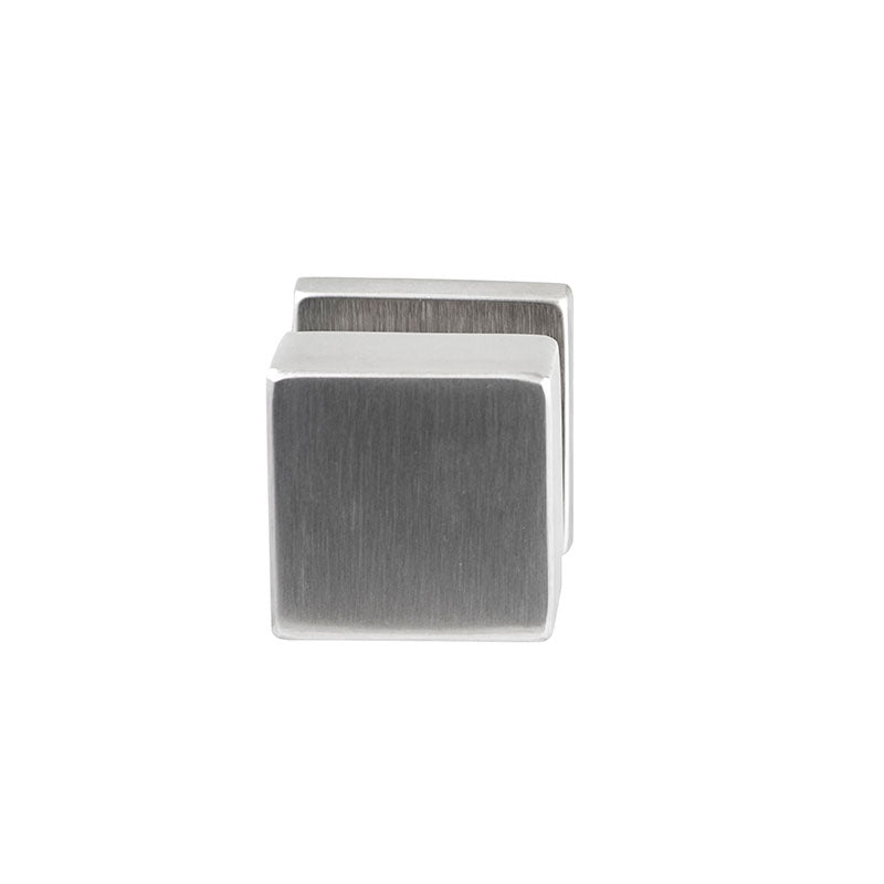 Hardbrass voordeurknop Quadro 50 PVD Inox vooraanzicht