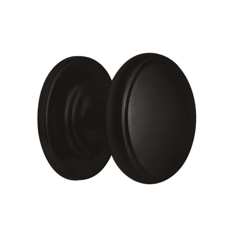 Hardbrass voordeurknop Pragma 70 mm Puur Zwart vooraanzicht