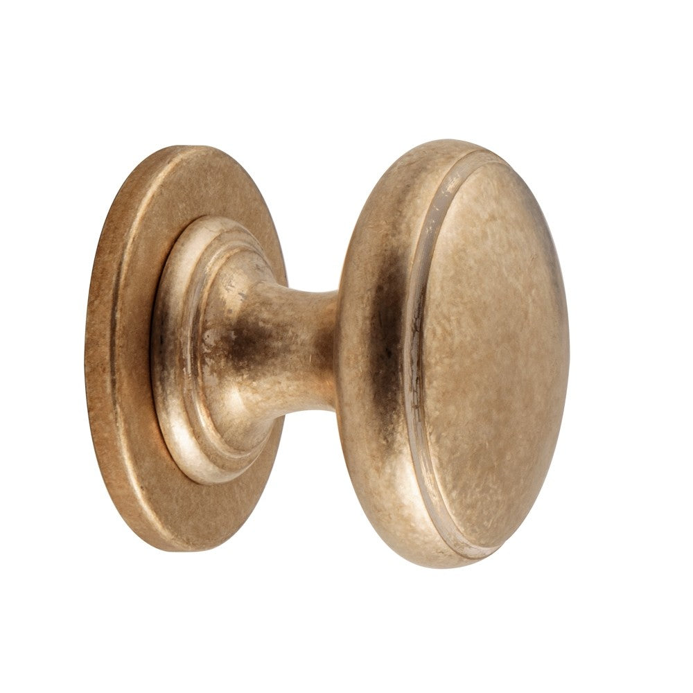 Hardbrass voordeurknop Pragma 70 mm Messing Getrommeld vooraanzicht