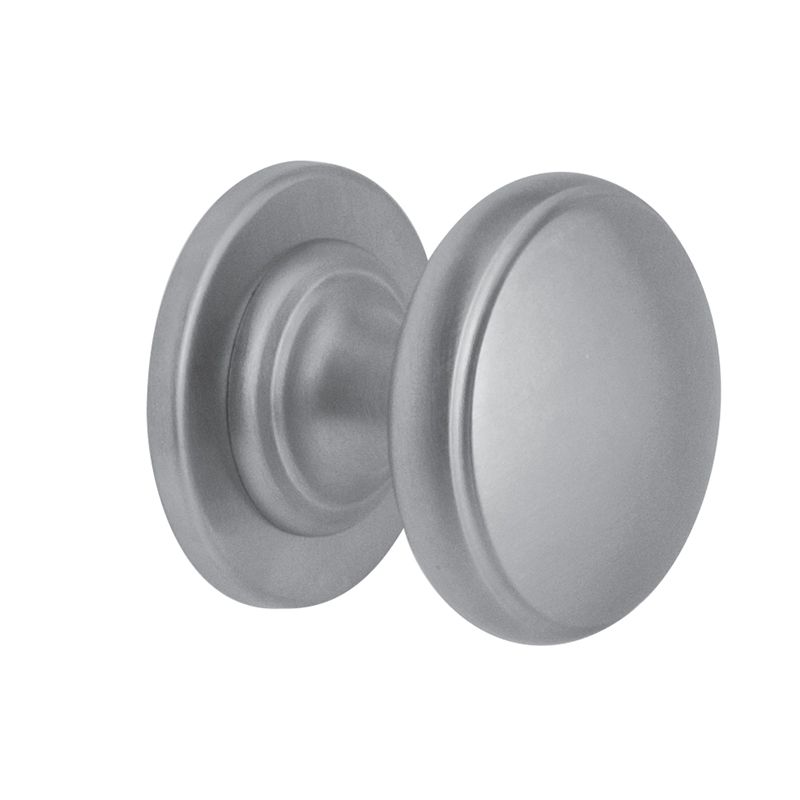 Hardbrass voordeurknop Pragma 70 mm Mat Chroom vooraanzicht
